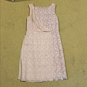 Ann Taylor One Shoulder Lace Dress in blush rose color NWOT sz 4